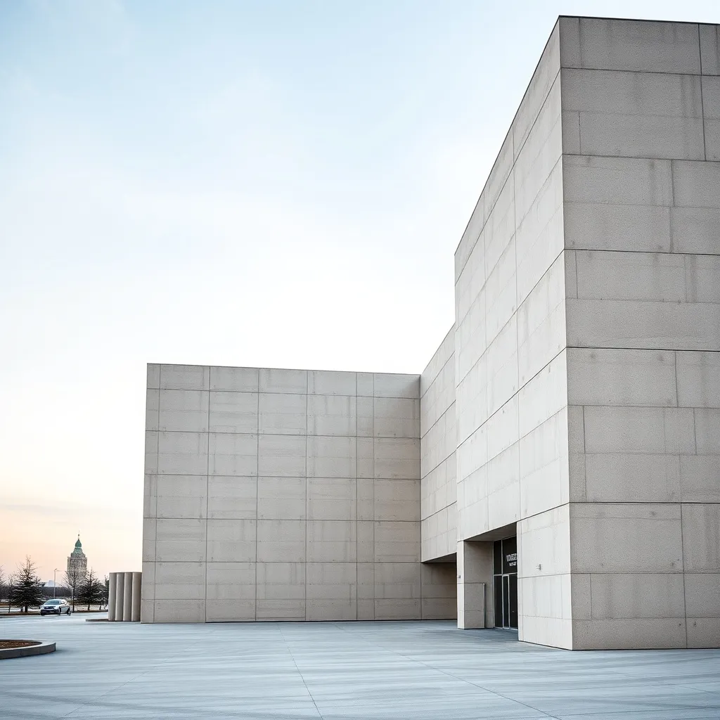 A high-quality architectural photo of a modern minimalist co
